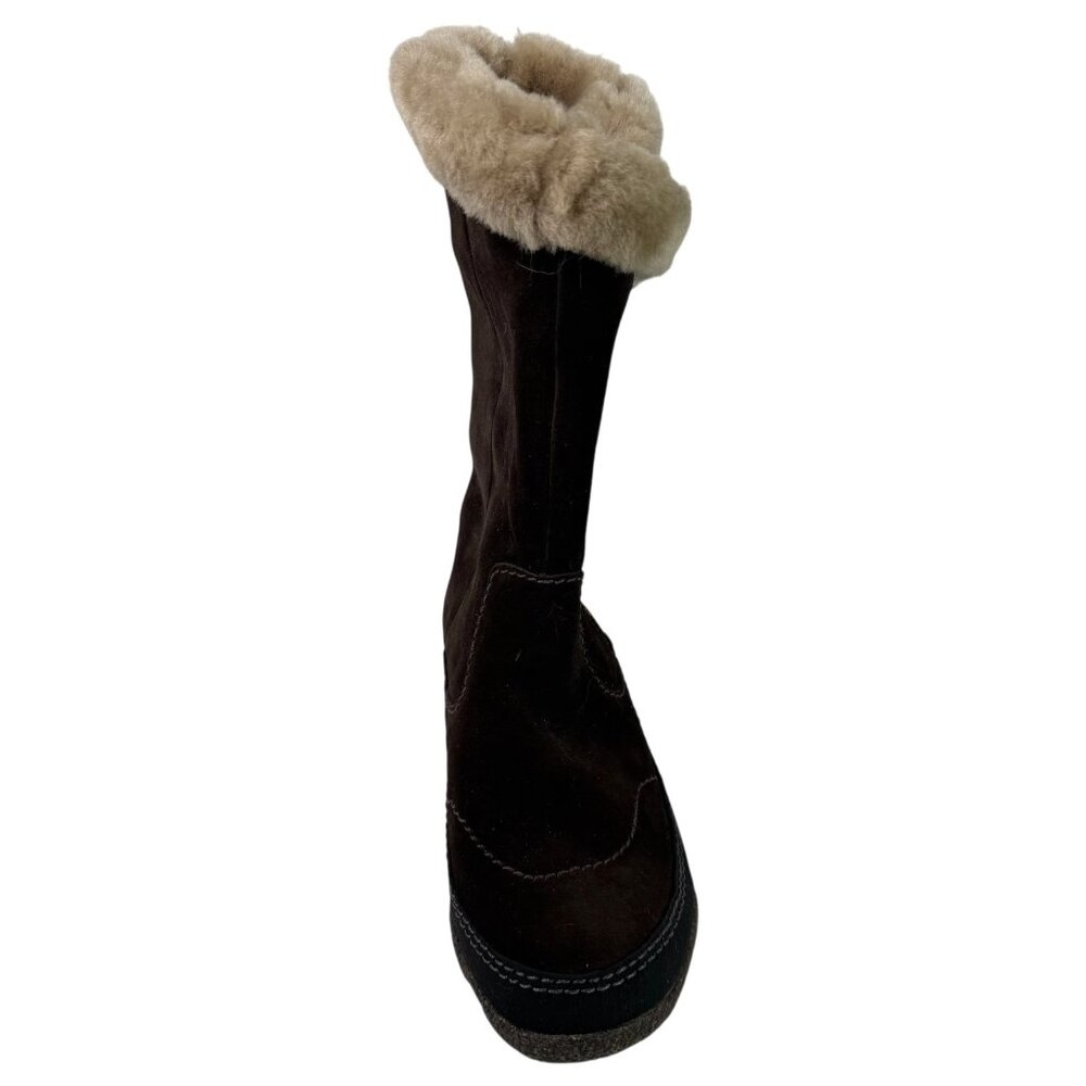 Clarks Womens Novice Moon Winter Boots Suede Shearling Mid-Calf Brown Size 7 - Picture 13 of 15